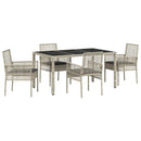 Have Spisebordssæt 5 pcs Lysegrå polyrattan