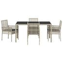 Have Spisebordssæt 5 pcs Lysegrå polyrattan