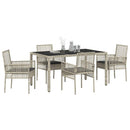 Have Spisebordssæt 5 pcs Lysegrå polyrattan