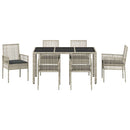 Have Spisebordssæt 7 pcs Lysegrå polyrattan