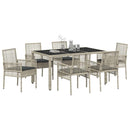 Have Spisebordssæt 7 pcs Lysegrå polyrattan