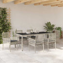 Have Spisebordssæt 7 pcs Lysegrå polyrattan