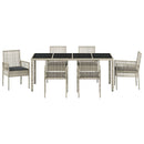 Have Spisebordssæt 7 pcs Lysegrå polyrattan