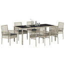 Have Spisebordssæt 7 pcs Lysegrå polyrattan