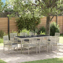 Have Spisebordssæt 9 pcs Lysegrå polyrattan