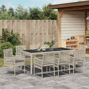 Have Spisebordssæt 9 pcs Lysegrå polyrattan