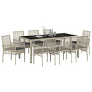 Have Spisebordssæt 9 pcs Lysegrå polyrattan