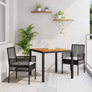Have Spisebordssæt 3 pcs Sort polyrattan