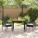 Have Spisebordssæt 3 pcs Sort polyrattan
