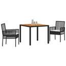 Have Spisebordssæt 3 pcs Sort polyrattan