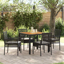Have Spisebordssæt 5 pcs Sort polyrattan