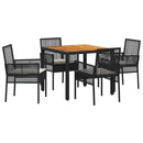 Have Spisebordssæt 5 pcs Sort polyrattan