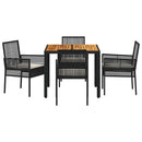 Have Spisebordssæt 5 pcs Sort polyrattan