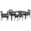 Have Spisebordssæt 5 pcs Sort polyrattan