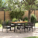 Have Spisebordssæt 7 pcs Sort polyrattan