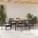 Have Spisebordssæt 7 pcs Sort polyrattan