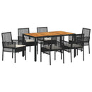 Have Spisebordssæt 7 pcs Sort polyrattan