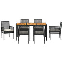 Have Spisebordssæt 7 pcs Sort polyrattan