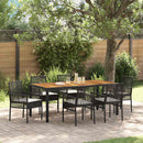 Have Spisebordssæt 7 pcs Sort polyrattan