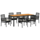 Have Spisebordssæt 7 pcs Sort polyrattan