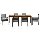 Have Spisebordssæt 7 pcs Sort polyrattan