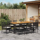 Have Spisebordssæt 9 pcs Sort polyrattan