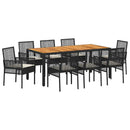 Have Spisebordssæt 9 pcs Sort polyrattan
