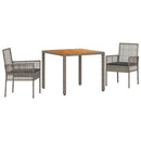 Have Spisebordssæt 3 pcs Grå polyrattan