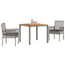 Have Spisebordssæt 3 pcs Grå polyrattan