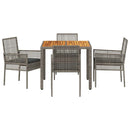 Have Spisebordssæt 5 pcs Grå polyrattan