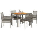 Have Spisebordssæt 5 pcs Grå polyrattan