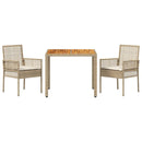 Have Spisebordssæt 3 pcs Beige polyrattan