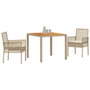 Have Spisebordssæt 3 pcs Beige polyrattan