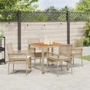 Have Spisebordssæt 5 pcs Beige polyrattan