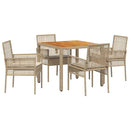 Have Spisebordssæt 5 pcs Beige polyrattan