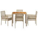 Have Spisebordssæt 5 pcs Beige polyrattan