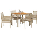 Have Spisebordssæt 5 pcs Beige polyrattan