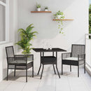 Have Spisebordssæt 3 pcs Sort polyrattan