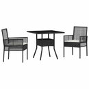 Have Spisebordssæt 3 pcs Sort polyrattan