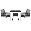 Have Spisebordssæt 3 pcs Sort polyrattan