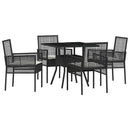 Have Spisebordssæt 5 pcs Sort polyrattan