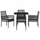 Have Spisebordssæt 5 pcs Sort polyrattan