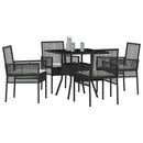 Have Spisebordssæt 5 pcs Sort polyrattan