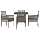 Have Spisebordssæt 5 pcs Grå polyrattan