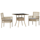 Have Spisebordssæt 3 stk. Beige polyrattan