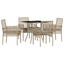 Have Spisebordssæt 5 stk. Beige polyrattan