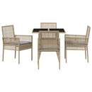 Have Spisebordssæt 5 stk. Beige polyrattan