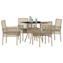 Have Spisebordssæt 5 stk. Beige polyrattan