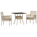 Have Spisebordssæt 3 stk. Beige polyrattan