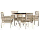 Have Spisebordssæt 5 stk. Beige polyrattan